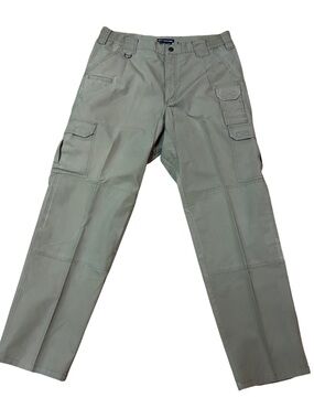 5.11 Tactical Mens Cargo Pants 34x34 Khaki Rugged Straight Leg Workwear 8 Pocket